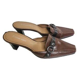 Etienne Aigner Vintage Brown Buckle Mules Size 8M